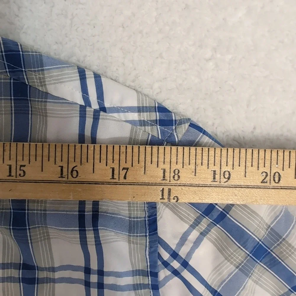 LL Bean Cool Weave Shirt‎ Long Sleeve Mens Blue & White